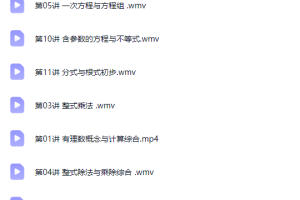 爱尖子初一数学专属课四季(春季暑假秋季寒假)全套课程名师课堂视频